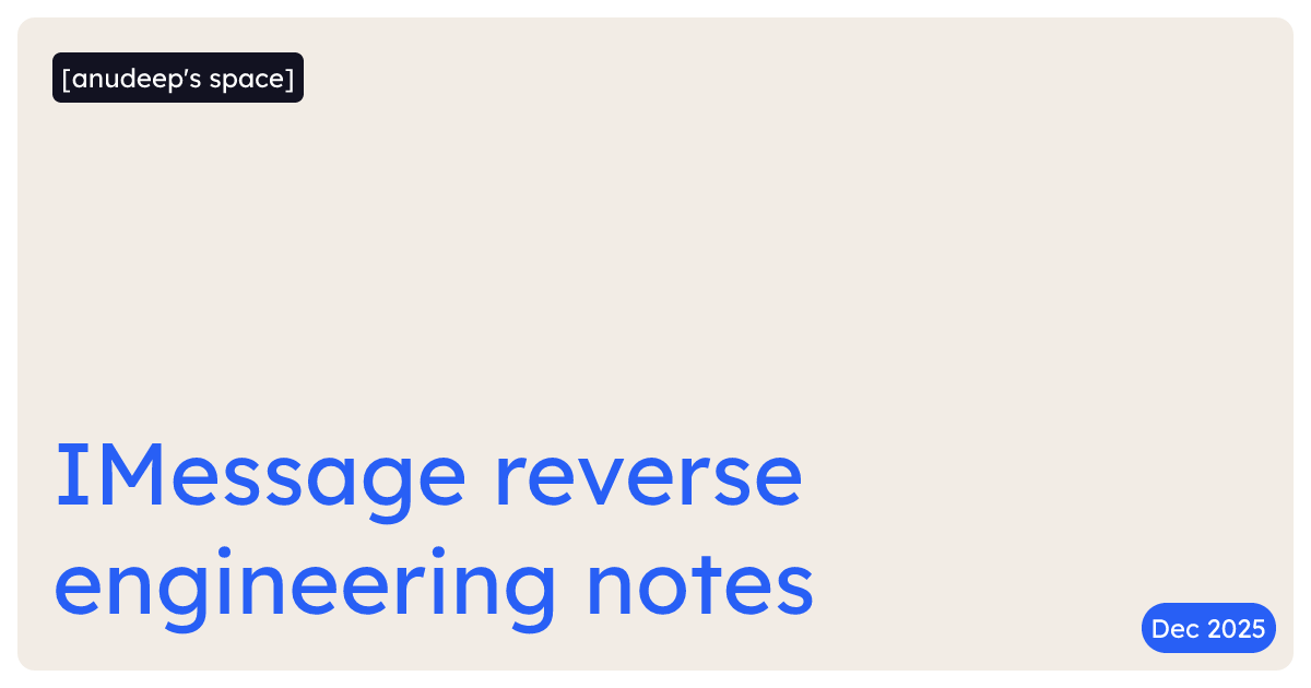 IMessage reverse engineering notes